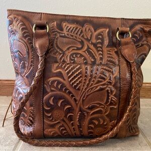 Patricia Nash Brown Embossed Leather Bag